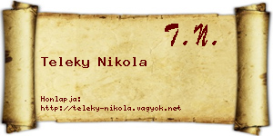 Teleky Nikola névjegykártya
